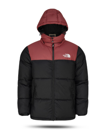 Premium Hooded Winter Puffer Jacket – Black & Burgundy